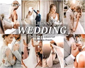 26 WEDDING Lightroom Presets, Mobile Desktop Lightroom Presets, Bright Elegant Wedding Presets, Couple Preset, Light airy Preset