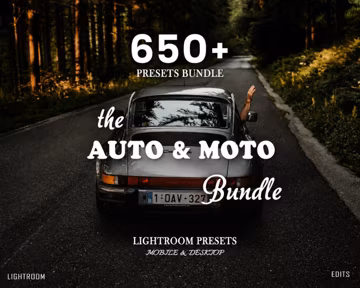 650 AUTO Presets - Car Presets - Moto Presets - Automotive Lightroom Presets Bundle, Mobile Presets, Cinematic Preset, Instagram Vehicle
