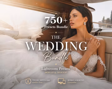 750 WEDDING Presets, Lightroom Preset Bundle, Mobile Desktop Lightroom Presets, Bright Elegant Wedding Presets, Couple Preset Bride