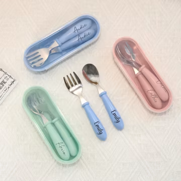 Personalized Spoon and Fork/ Customized Name Cutlery Set for Babies and Kids/ Ideal Gifts for Newborns, Birthdays, Anniversaries/ Stainless