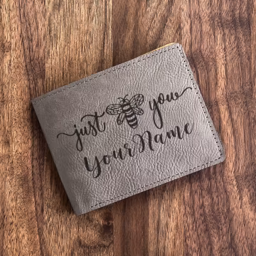 Engraved PU Leather Wallet – Personalized Gift, "Just BE You" Design