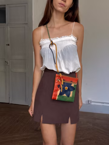 Hand-painted Italian leather crossbody by Astore Venezia – artisan made, genuine leather, compact and functional