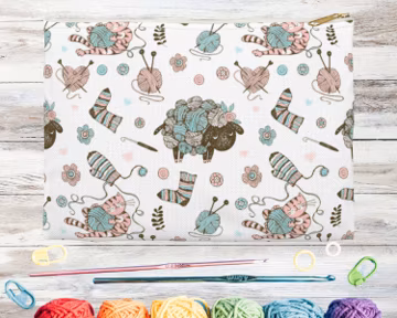 Crochet, Knitting or Crafting Accessory Pouch, Crochet Gift, Knitting Gift, Craft Organization or Storage Bag or Pouch.