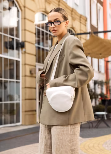 White Crossbody Bag, Small Vegan Shoulder Purse, Everyday Mini Messenger Bag, Custom Gift for Women
