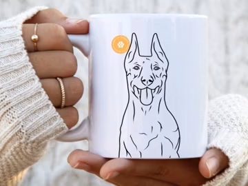 Doberman Pinscher Mug dog mom gift for her dog mum gifts pet portrait dog dad Doberman owner coffee mug dog print dog lover gift dobie mug