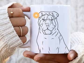 Chinese Shar Pei Mug dog mom gift for her dog mum gifts pet portrait dog dad Shar Pei mom dog owner dog print dog lover gift dog décor mug