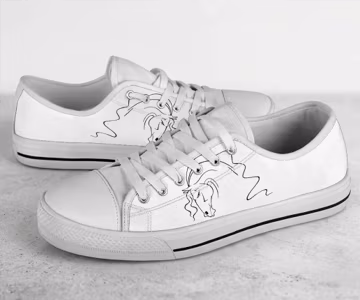 Horse Line Art Sneakers: Custom Women's Fashion Shoes