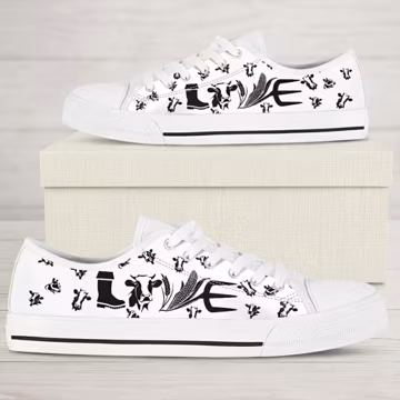 Cow Print Low Top Shoes: Women's Casual Canvas Sneakers