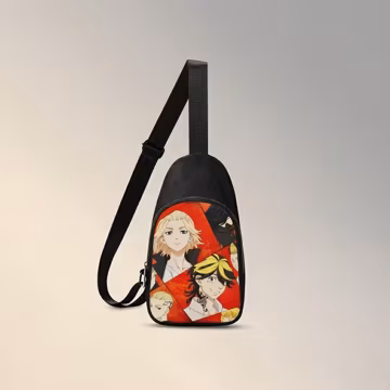 Anime Front Chest Bag: Cotton Canvas Crossbody Shoulder Bag
