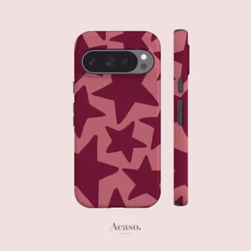 Deep Rose Stars Phone Case for Pixel Series: 10, 9, 8, 7 & 6