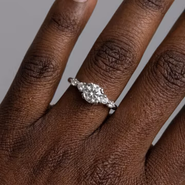 Dainty Moissanite Engagement Ring 0.50 Ct Round Cut, 14K White Gold Minimalist Ring, Promise Ring for Her, Unique Wedding Ring Gift