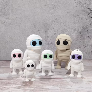 Tiny Articulated Mummy: 3D-Printed Halloween Desk Toy, Optional Keychain