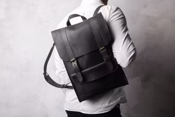 Handmade Leather Laptop Backpack Purse: Personalized Engraving