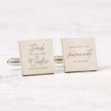 Personalised Wedding Day Cufflinks for Father of the Bride Dad Of All the Walks We've Taken This One Is my Favourite Engraved Gift