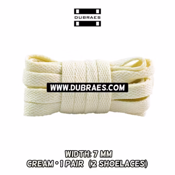 Cream 7MM Flat Replacement Shoelaces Quality Laces Shoestrings For All Shoes