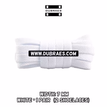 White 7MM Flat Replacement Shoelaces Quality Laces Shoestrings For All Shoes