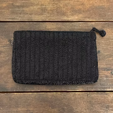 Vintage ADG Fashion Imports black beaded clutch, vintage black clutch, formal bag, dressy clutch, Hollywood glam bag, vintage beaded clutch