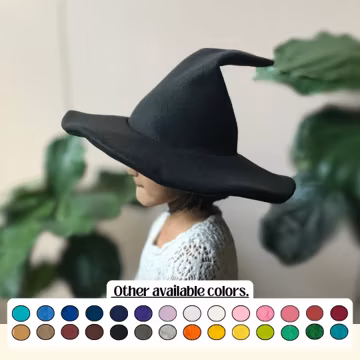 Casual Witch or Wizard Hat : Classic Pointed Custome Costume, Variety of Colors & sizes