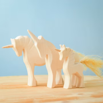 Fantasy Unicorn Wood Figure | Waldorf Animals | Montessori Friendly Wooden Toy