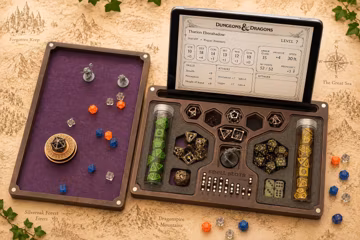 Handcrafted DND Dice Box, Magnetic Spell Slot Tracker, Dice Organizer, RPG Accessory