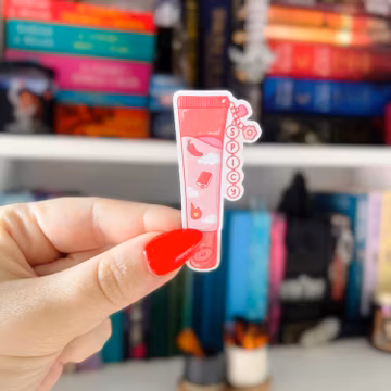 Smut Book Sticker | Lip Gloss Tube Bookish Sticker | Red Spicy Genre Holographic Sticker for Kindle, Kobo, eReader, iPad, Laptop
