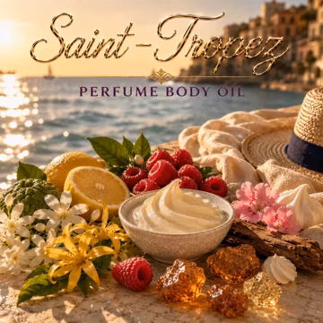 Saint-Tropez Perfume Body Oil – Raspberry Meringue Vanilla Gourmand Body Oil | Mikas Aromas 4 oz
