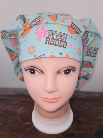 This Ain't My First Rodeo, Cowboy surgical scrub bouffant hat