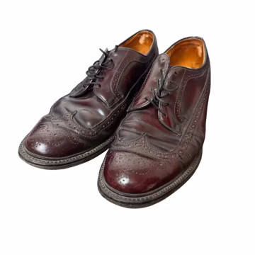 Vintage Longwing Blucher Mens 8.5 Burgundy Leather Brogue Cat's Paw Heel 9981