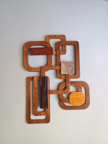 Mid Century Modern Wood Wall Art: Retro Wall Decor