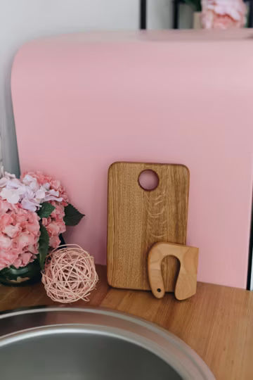 Kids Wooden Cutting Board with Safe Wooden Knife: Montessori Toy