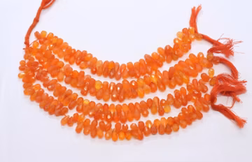 AAA Natural Carnelian Faceted Teardrop Beads, 6x8 MM Carnelian Teardrop Gemstone Beads, 8 Inch carnelian drop Briolette's, Carnelian beads