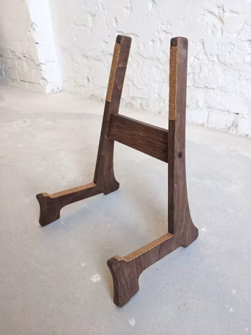 Hand Built Engraved Plywood Guitar Stand, Acoustic Classical Wood Holder