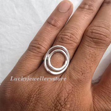 925 Sterling Silver Ring Wide Statement Ring Women silver Splint Ring Chunky Large Statement Ring Gift for her,