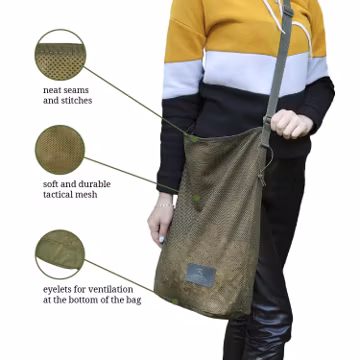 Mesh Foraging Bag, Mushroom Hunting Tote, Vegan Harvest Bag