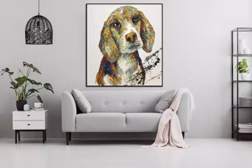 Colorful Beagle Dog Painting | Textured Pet Portrait Wall Art Gift