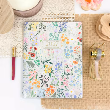 2027 Monthly Planner | Garden Party Floral | 9x12 Large Planner | Lay Flat Yearly Planner | Life Coaching Planner | bloom daily planners