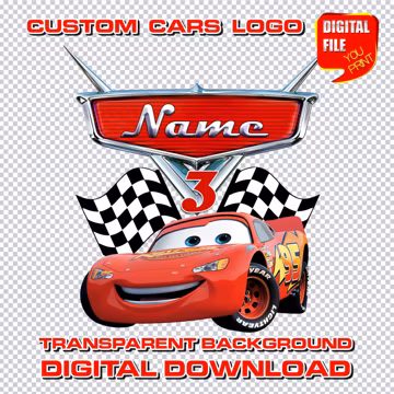 Personalized Cars Logo Cake Topper: Birthday Party Centerpiece (Digital PNG)