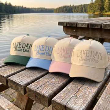 Embroidered Lake Days Social Club Trucker Cap, Lake Life Hat, Summer Lake Trip Hats, Lake Vacation Cap, Family Lake Trip Hat, Boating Hat