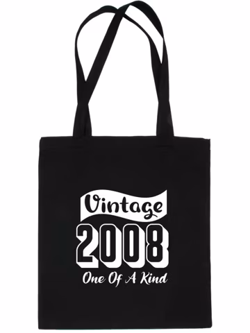 Print4U Born In 2008 18th Birthday Age 18 Funny Re-Useable Shopping Tote Bag