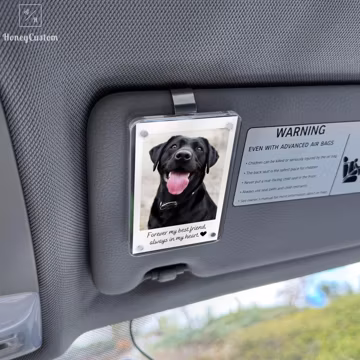 Personalized Dog Sympathy Gift, Pet Loss Memorial, Custom Dog Photo Car Visor Clip, Pet Remembrance Keepsake, Dog Memorial Gift for Car