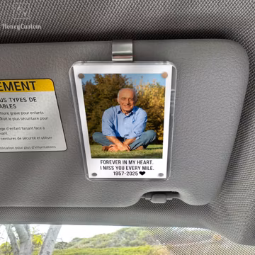 Loss of Father Gift, Personalized Memorial Car Visor Clip, Custom Remembrance Gift, Sympathy Gift for Loss of Dad, Grief Gift for Him