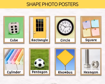 Montessori Shape Photo Posters: Classroom Posters (Digital Download)