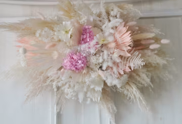 Bohemian Dusty Preserved Flowers Dried flowers Wedding arch,Flower Swag Backdrop,pampas Flower arbor, Boho Wedding Centerpieces