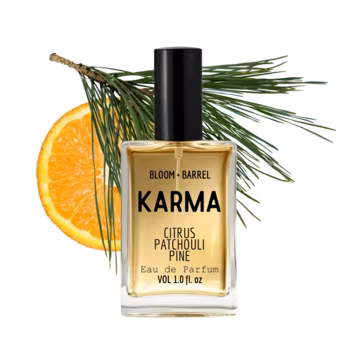 Karma Perfume: Brazilian Orange, Patchouli & Pine Citrus Scent