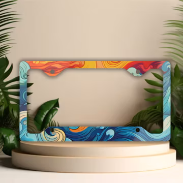 Ocean Wave License Plate Frame: Beachy Car Decor