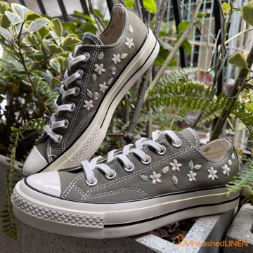 Embroidered Converse Chuck Taylor Low Tops: Custom Floral Sneakers