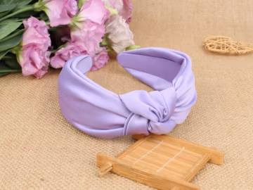 Lavender satin knotted headband,Wide Headband,Alice band,boho headband,chiffon headband,Purple Headband,Headbands for women,Knotted Headband