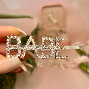 Babe Rhinestone Hair Clip: Bridal Party Hair Pin