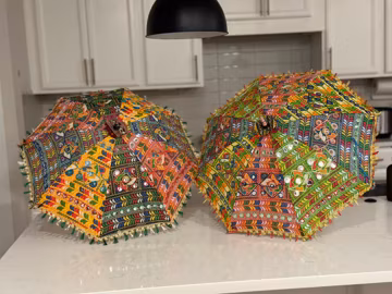 5 pc set of Indian wedding umbrella decoration.
