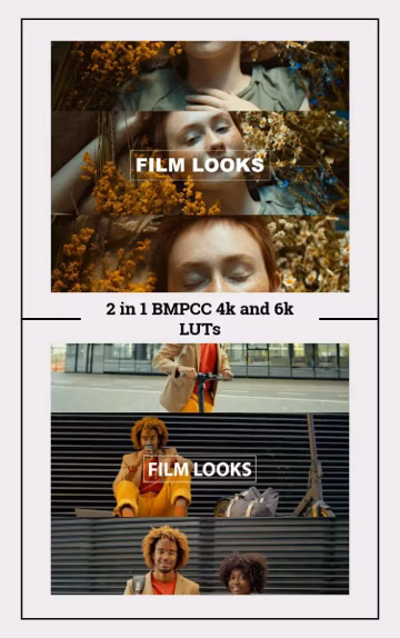 BMPCC 4K/6K Cinematic Film Look LUTs | DaVinci Resolve, Premiere Pro, Final Cut Pro | BRAW ProRes
